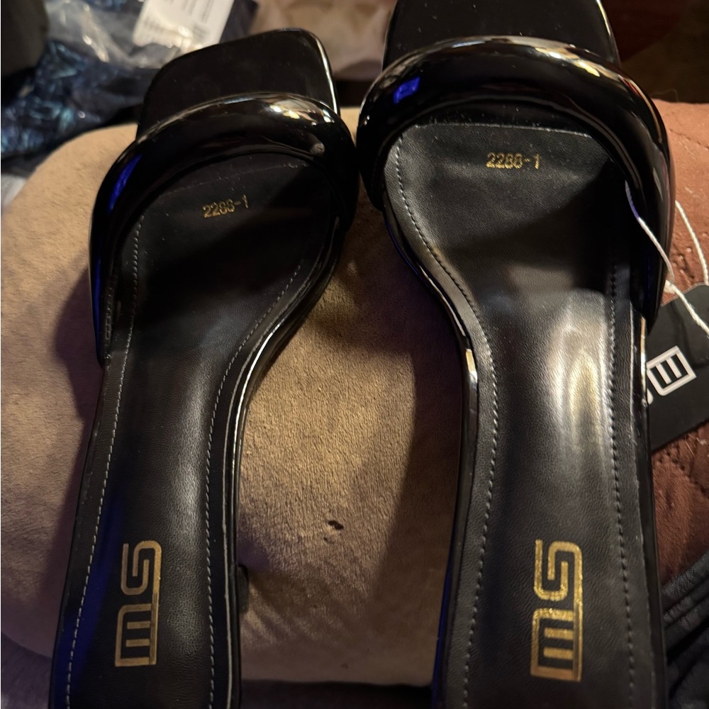 Women's Black Slide Pump Sandals